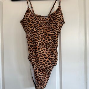 Leopard Print One-Piece Swimsuit large NWT